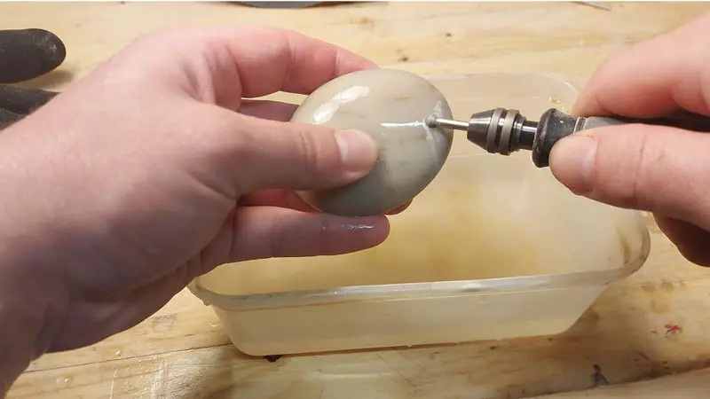 Drilling hole in stone with Dremel and diamond bit