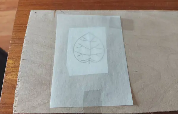 Baking paper placed on top of pattern 